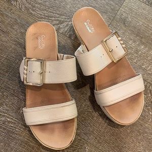 Dr Scholl’s classy white sandals